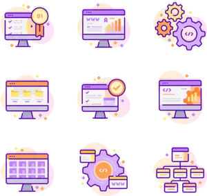 Web Development Icons Set PNG image