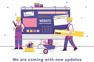 Website Under Construction Page Illustration PNG image