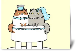 Wedding Cats Cartoon PNG image