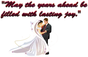 Wedding Couple Joyful Wishes PNG