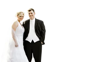 Wedding Couple Portrait Black Background PNG image