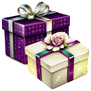 Wedding Gift Box PNG 56