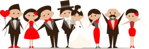 Wedding Party Cartoon PNG image
