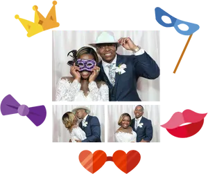 Wedding Photobooth Collage Fun PNG image
