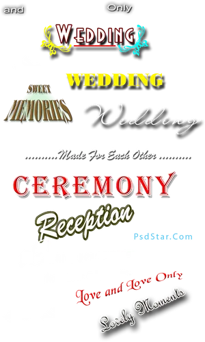 Wedding Text Design Elements PNG image