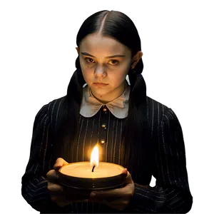 Wednesday Addams Candlelit Reading Png 65 PNG image