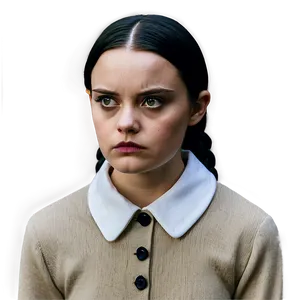 Wednesday Addams In Thought Png Gem PNG image
