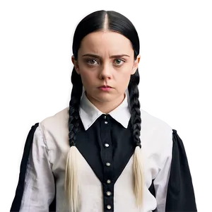 Wednesday Addams Pensive Look Png 05232024 PNG image