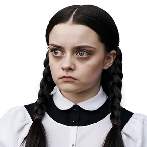 Wednesday Addams Pensive Look Png Mto PNG image