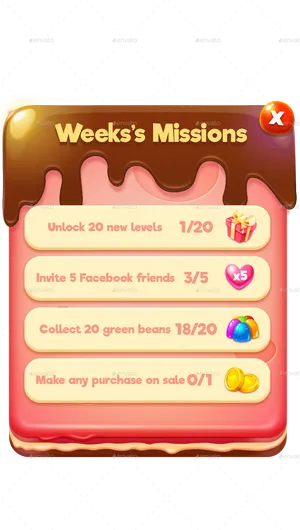 Weekly Missions Game Interface PNG image