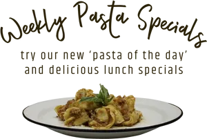 Weekly Pasta Specials Advertisement PNG image