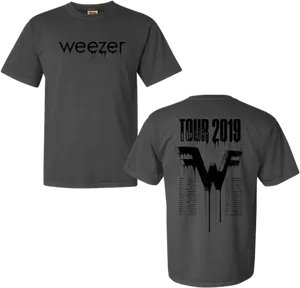 Weezer Band Tour2019 T Shirt PNG image