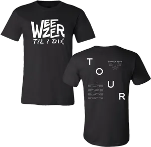 Weezer Summer Tour Black T Shirt PNG image