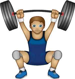 Weightlifting Emoji Style Graphic PNG