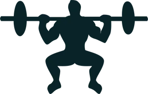 Weightlifting Silhouette Squat Exercise