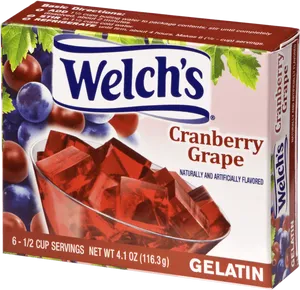 Welchs Cranberry Grape Gelatin Box PNG image