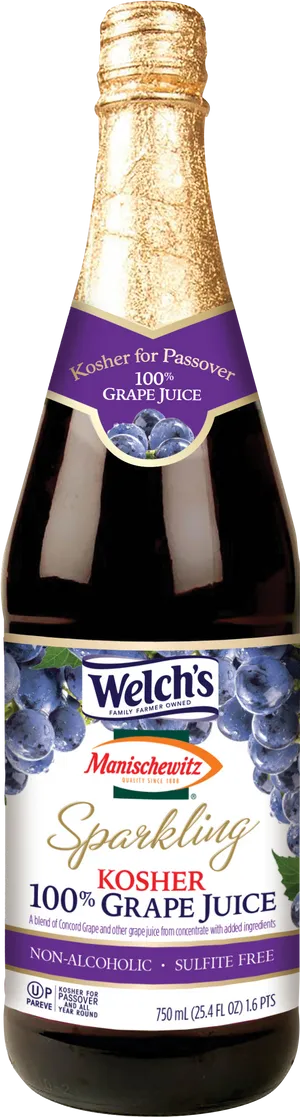 Welchs Kosher Sparkling Grape Juice Bottle