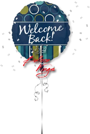Welcome Back Balloon Celebration PNG image