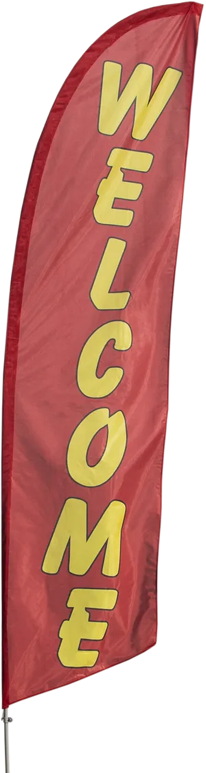 Welcome Feather Banner Flag PNG image