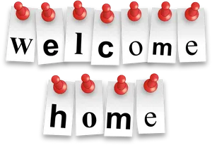 Welcome Home Pinned Notes PNG image