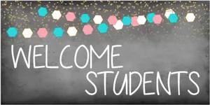 Welcome Students Classroom Sign PNG image