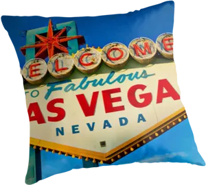 Welcometo Las Vegas Sign Cushion PNG image