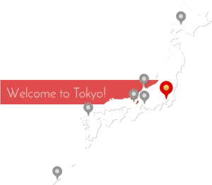 Welcometo Tokyo Map Graphic PNG image