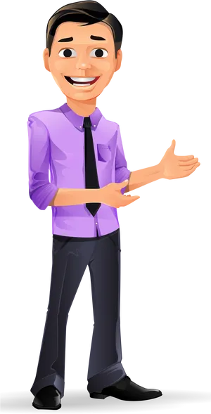 Welcoming Businessman Cartoon PNG