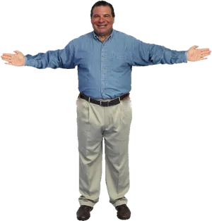Welcoming Man Spread Arms PNG image