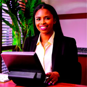 Welcoming Receptionist Png Qam66 PNG image