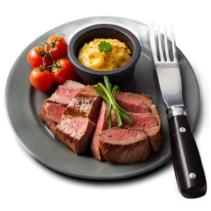 Well-done Steak Meal Png Yhe35 PNG image