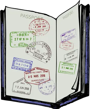 Well Traveled Passport Stamps PNG image