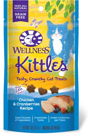 Wellness Kittles Cat Treats Chicken Cranberries PNG image