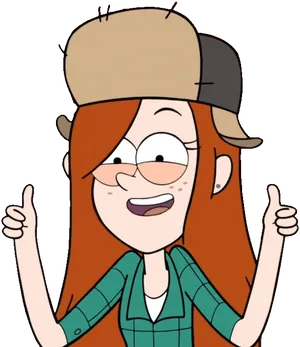 Wendy Thumbs Up Gravity Falls PNG image