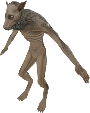 Werewolf Creature Illustration PNG
