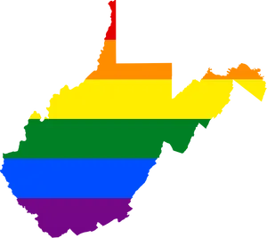 West Virginia Pride Flag Map PNG