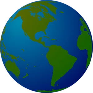 Western Hemisphere Globe View PNG image