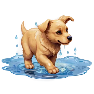 Wet Puppy PNG Alb PNG