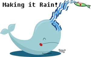 Whale Making It Rain Clipart PNG image