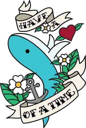 Whale Tattoo Design Have A Whale Of A Time PNG image