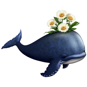 Whale With Flowers Png 05232024 PNG image