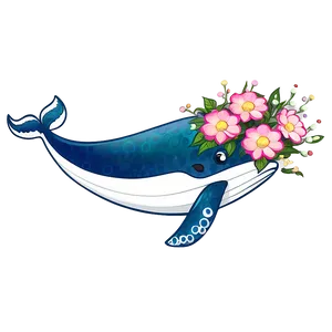 Whale With Flowers Png 27 PNG image