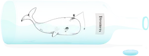 Whaleina Bottle Illustration PNG image
