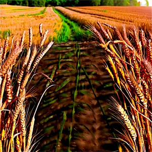 Wheat Field And Footprints Png 24 PNG image