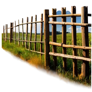 Wheat Field With Wooden Fence Png 17 PNG image