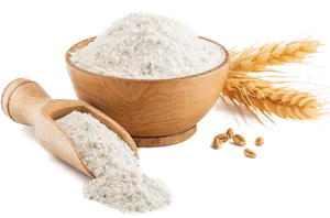 Wheat Flourin Wooden Bowland Scoop PNG