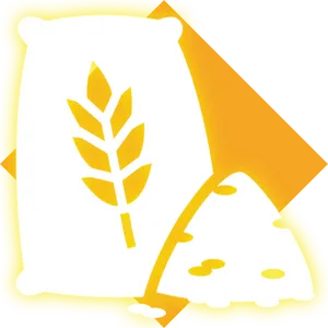 Wheat Iconand Flour Bag Vector PNG image