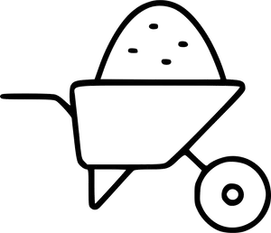 Wheelbarrow Outline Graphic PNG image