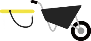 Wheelbarrowand Bucket Vector Illustration PNG