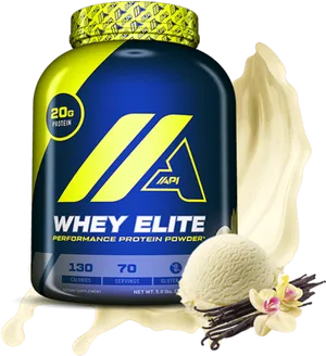 Whey Protein Powder Jarand Scoop PNG image